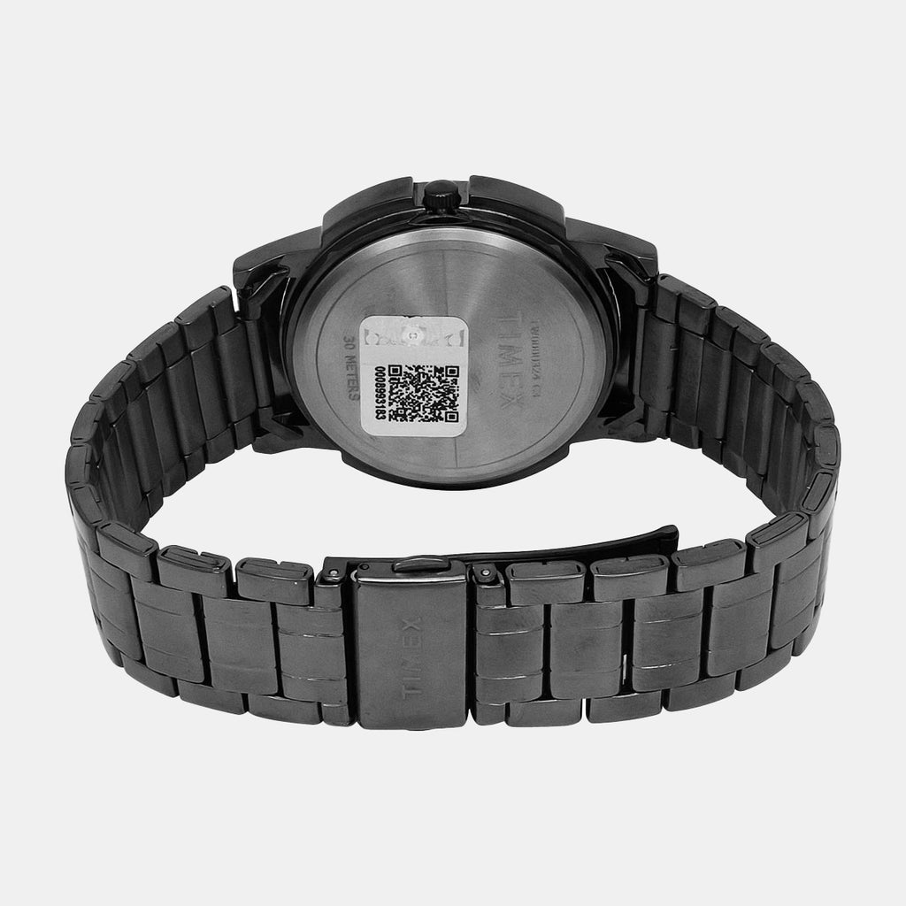 Men Quartz Black Dial Multi-Function Stainless Steel Watch TW000U323