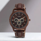 Trendline Men Quartz Dial Multi-Function Leather Watch TW000U914