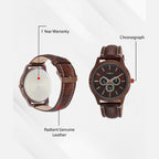 Trendline Men Quartz Dial Multi-Function Leather Watch TW000U914