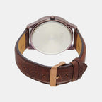 Fashion Men Quartz Brown Dial Multi-Function Leather Watch TW000U915