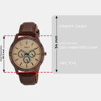 Fashion Men Quartz Brown Dial Multi-Function Leather Watch TW000U915