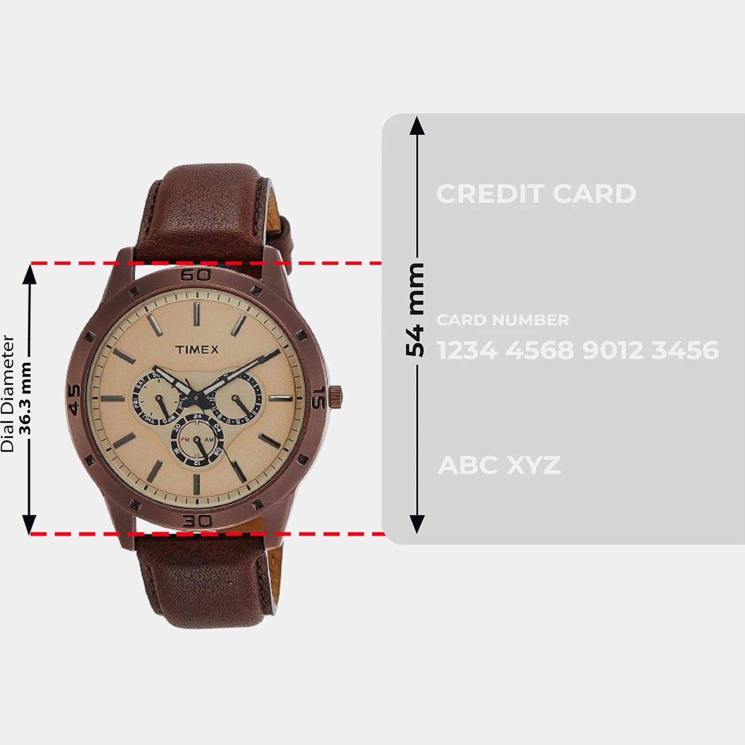 Fashion Men Quartz Brown Dial Multi-Function Leather Watch TW000U915