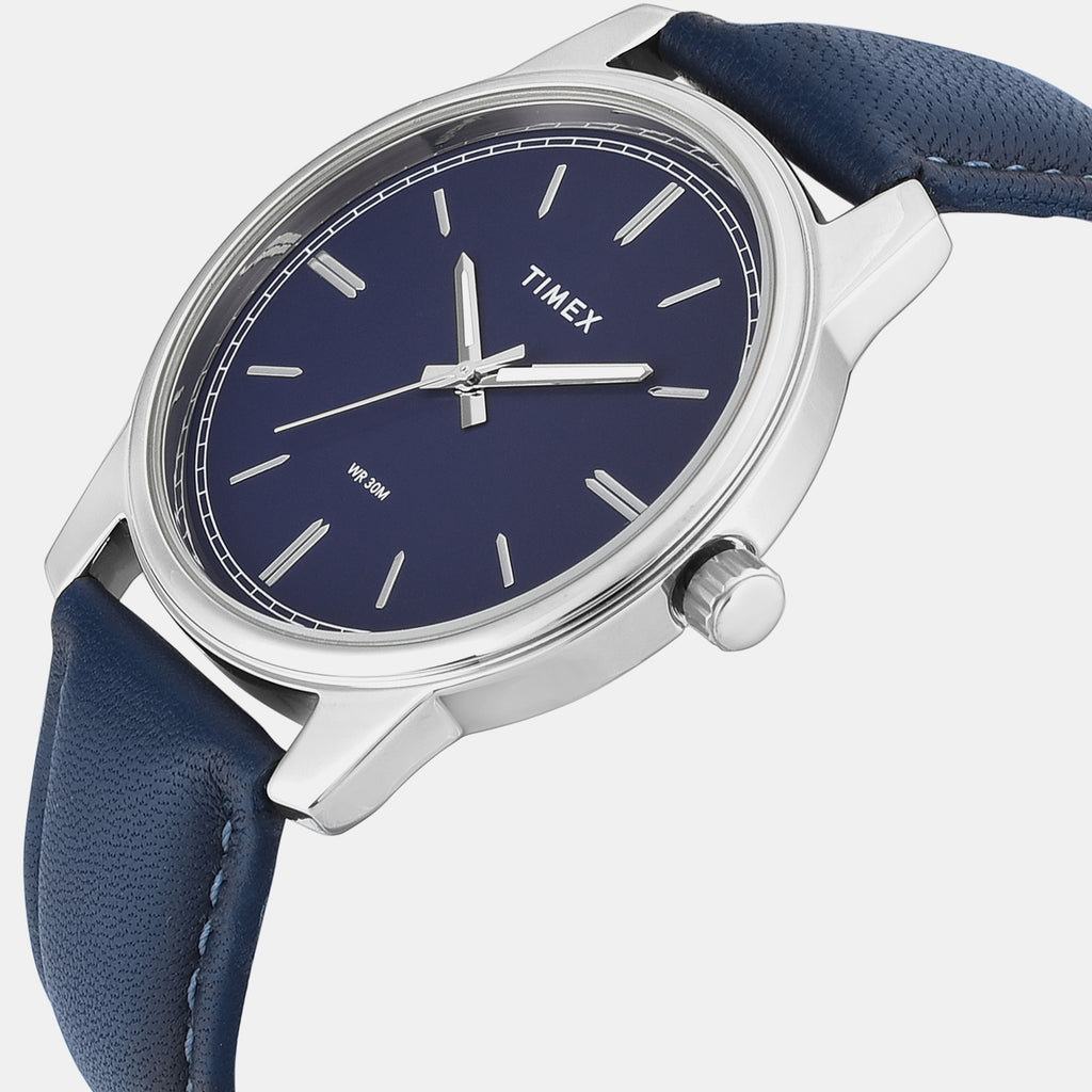 Trendline Men Quartz Blue Dial Analog Leather Watch TW000V821