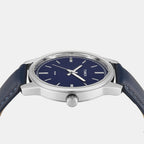 Trendline Men Quartz Blue Dial Analog Leather Watch TW000V821