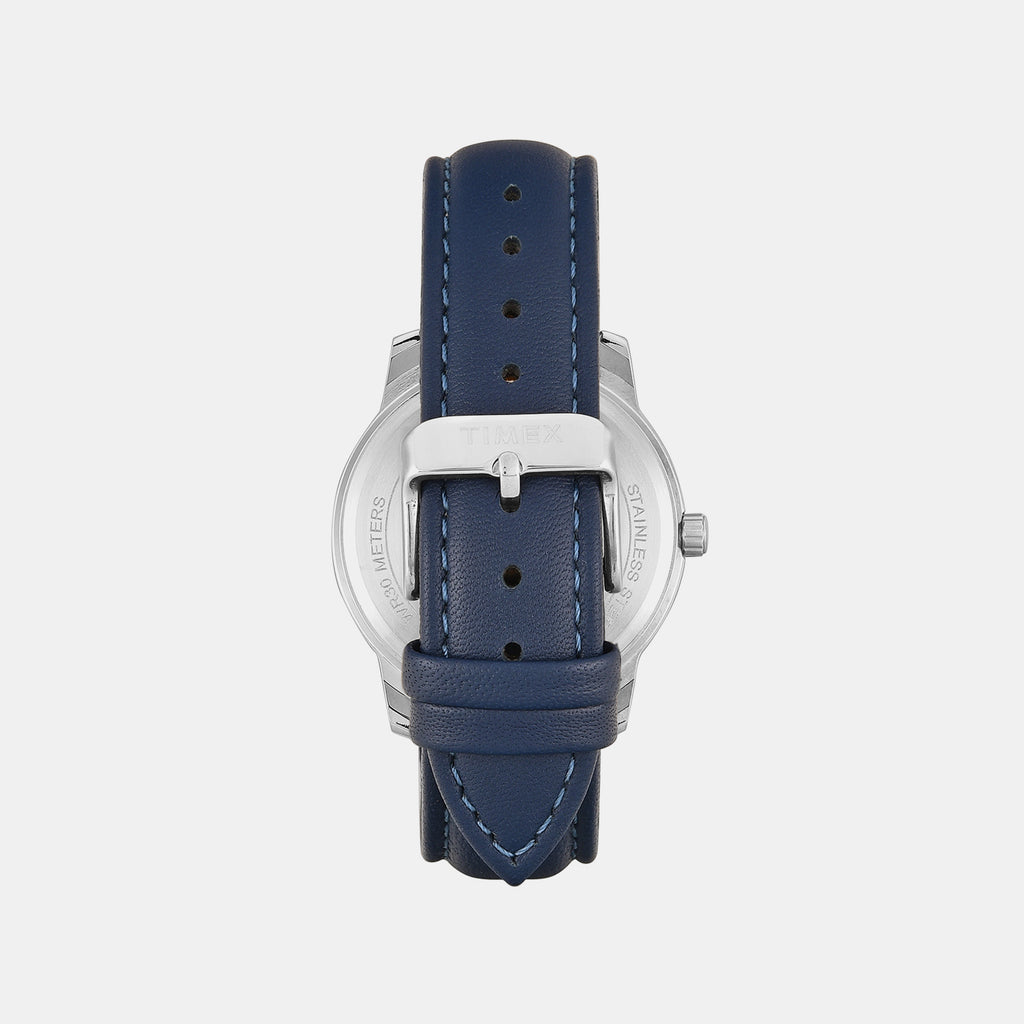 Trendline Men Quartz Blue Dial Analog Leather Watch TW000V821