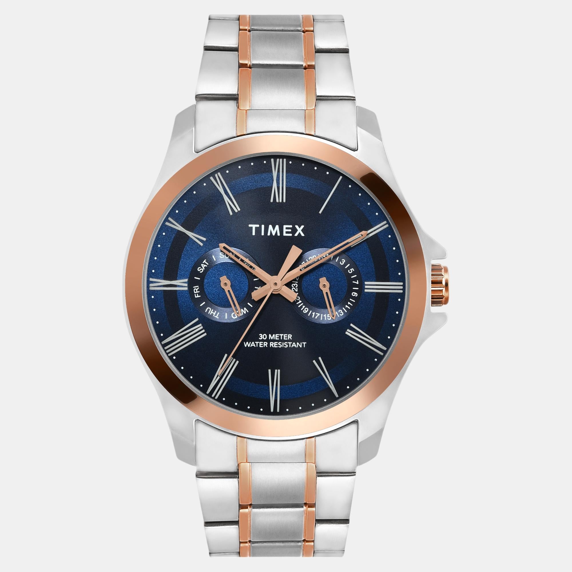 Classics Men Quartz Blue Dial Analog Stainless Steel Watch TW000X131