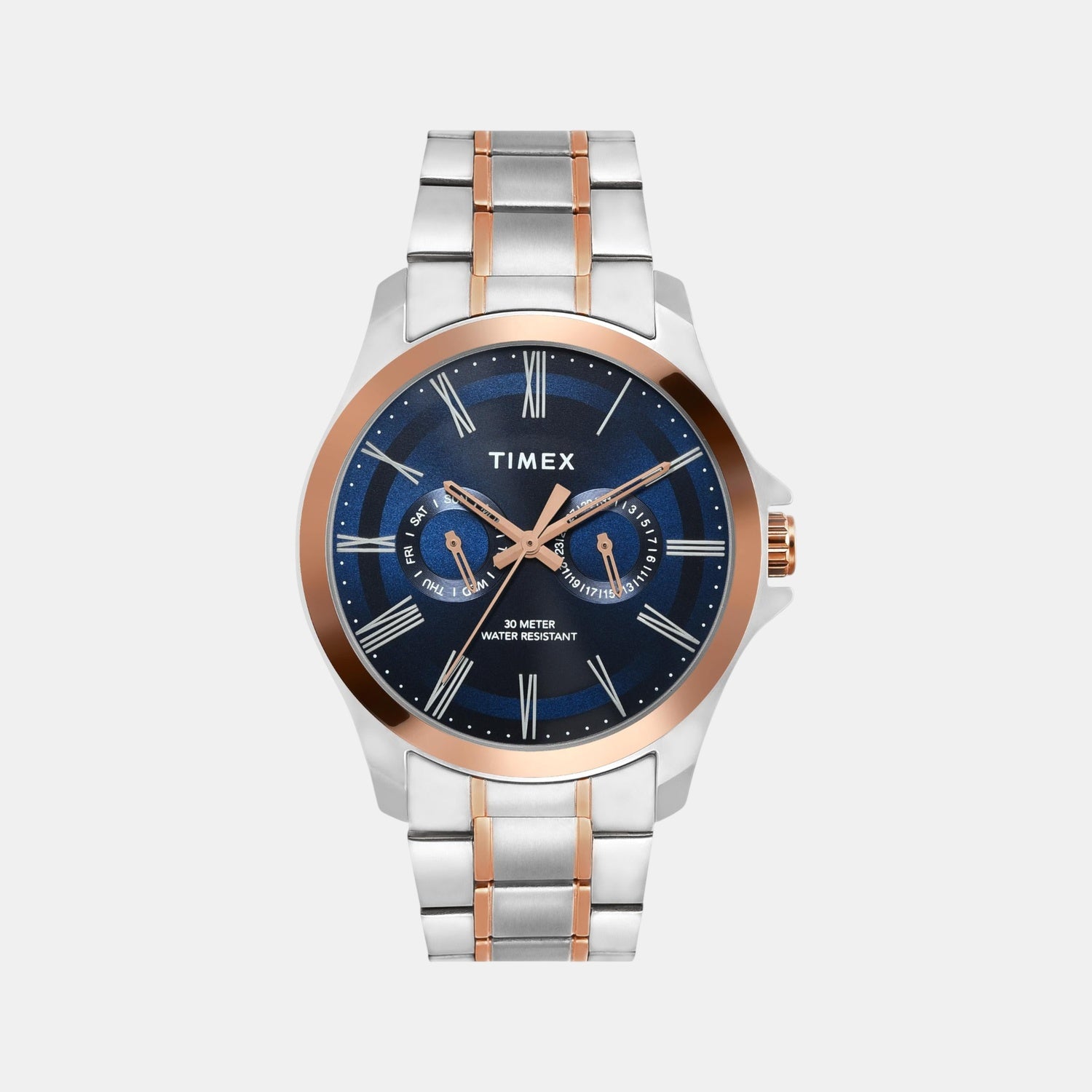 Classics Men Quartz Blue Dial Multi-Function Stainless Steel Watch TW000X131