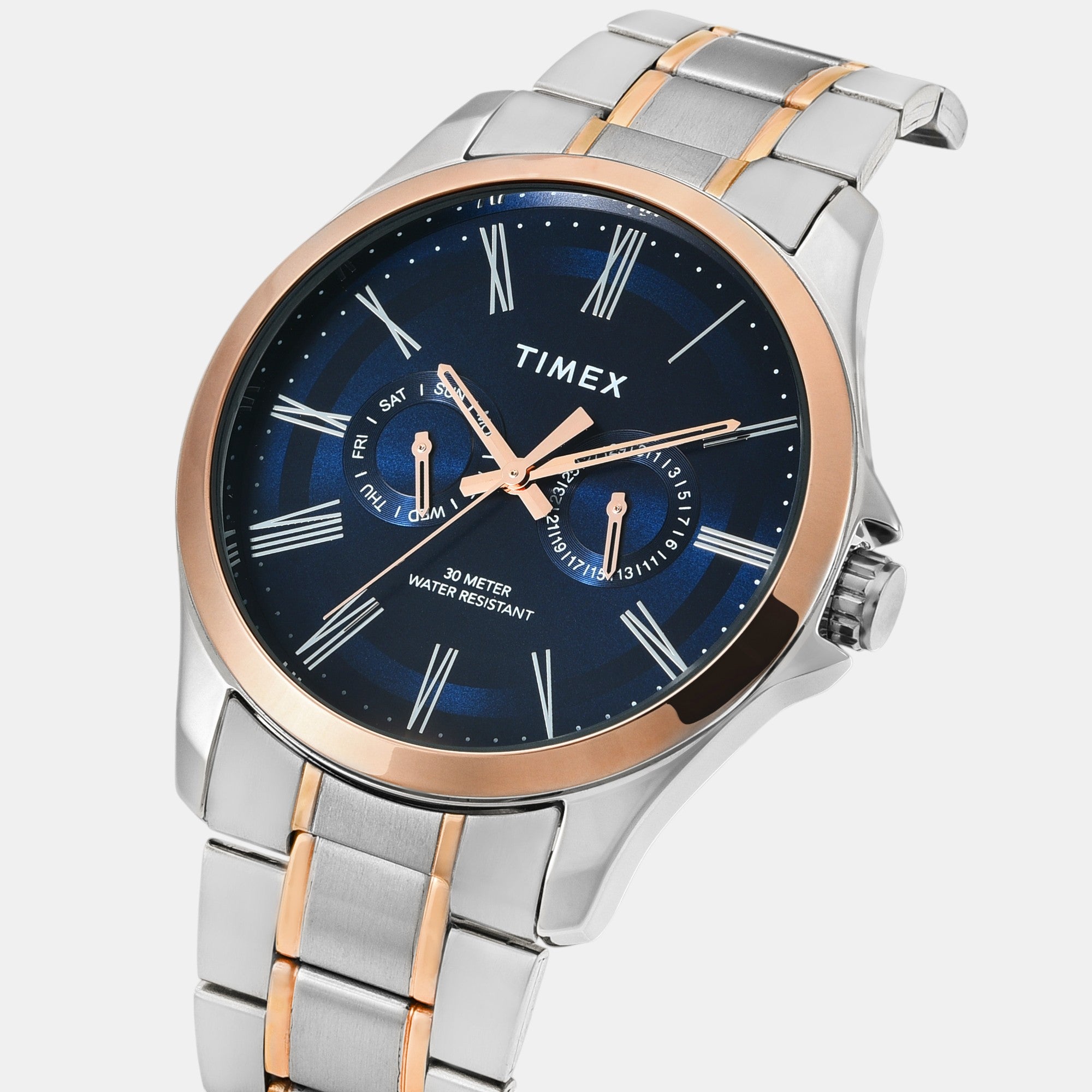 Classics Men Quartz Blue Dial Analog Stainless Steel Watch TW000X131