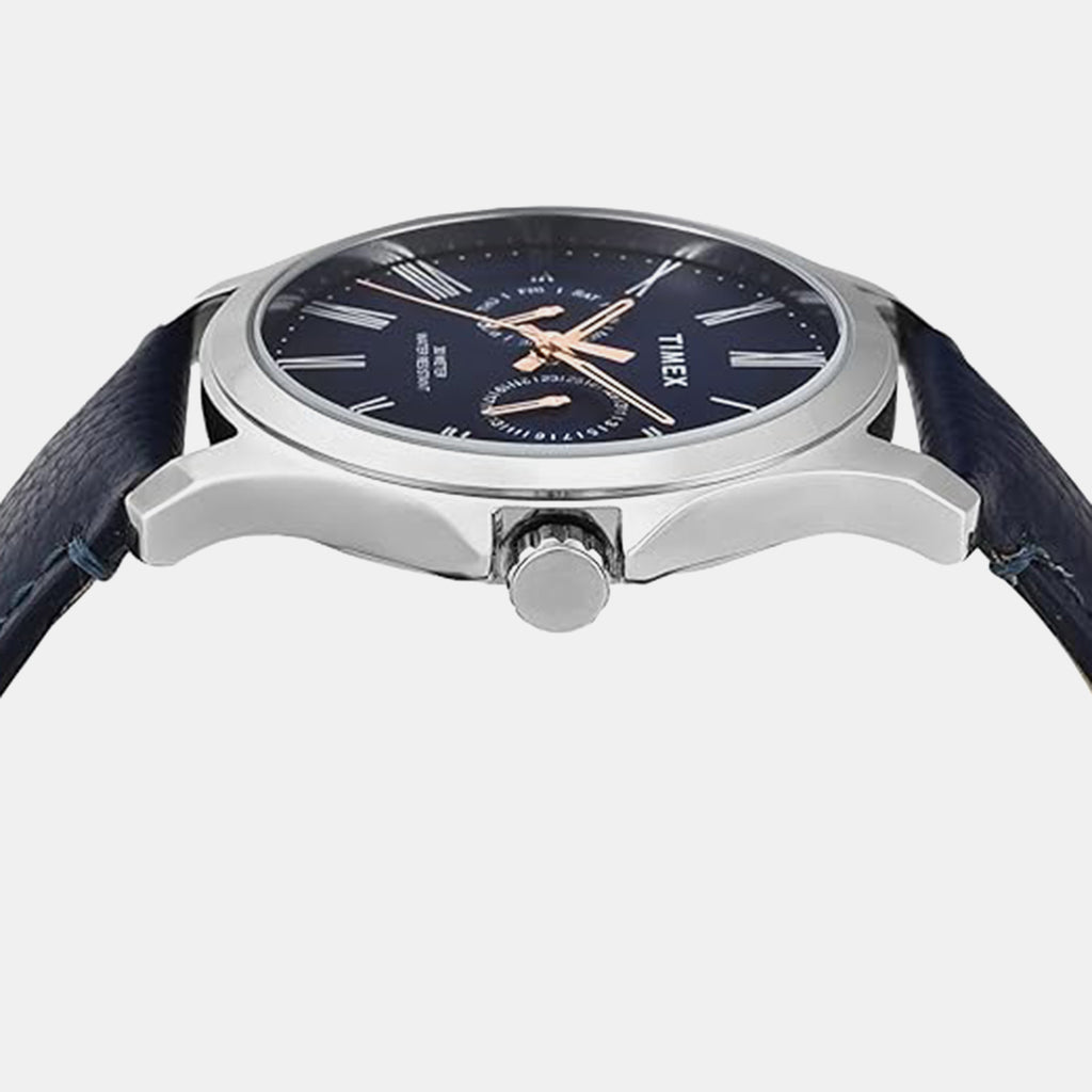 Fashion Men Quartz Dial Analog Leather Watch TW000X132