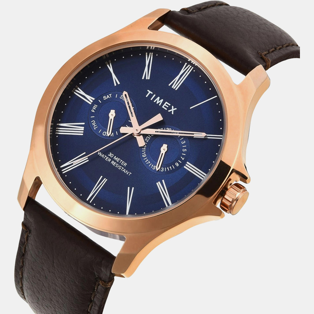 Fashion Men Quartz Dial Analog Leather Watch TW000X133