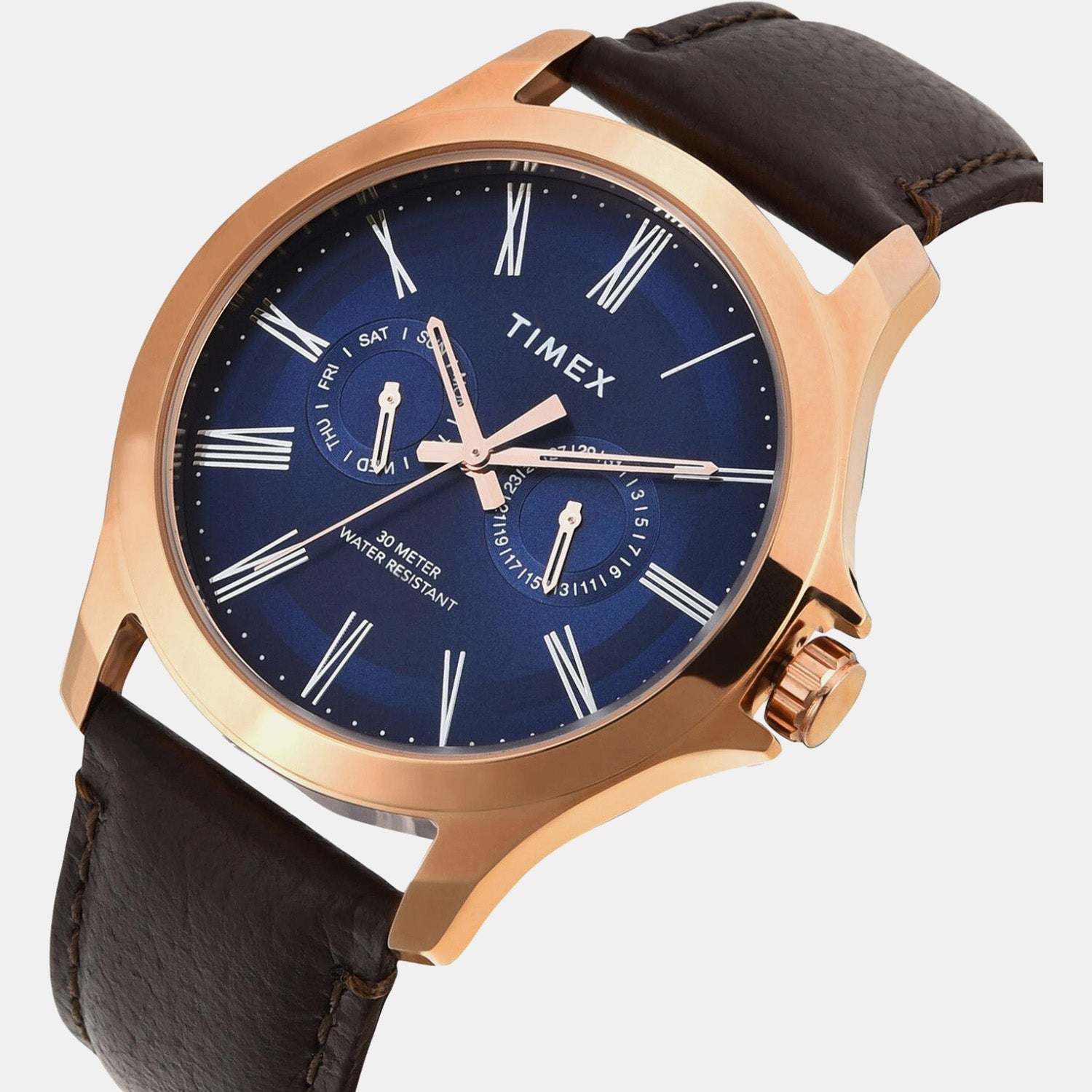 Fashion Men Quartz Dial Analog Leather Watch TW000X133