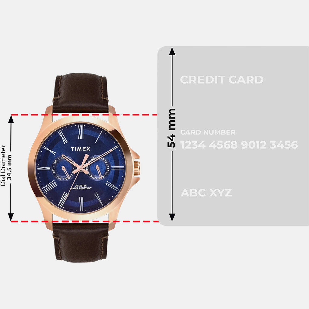Fashion Men Quartz Dial Analog Leather Watch TW000X133