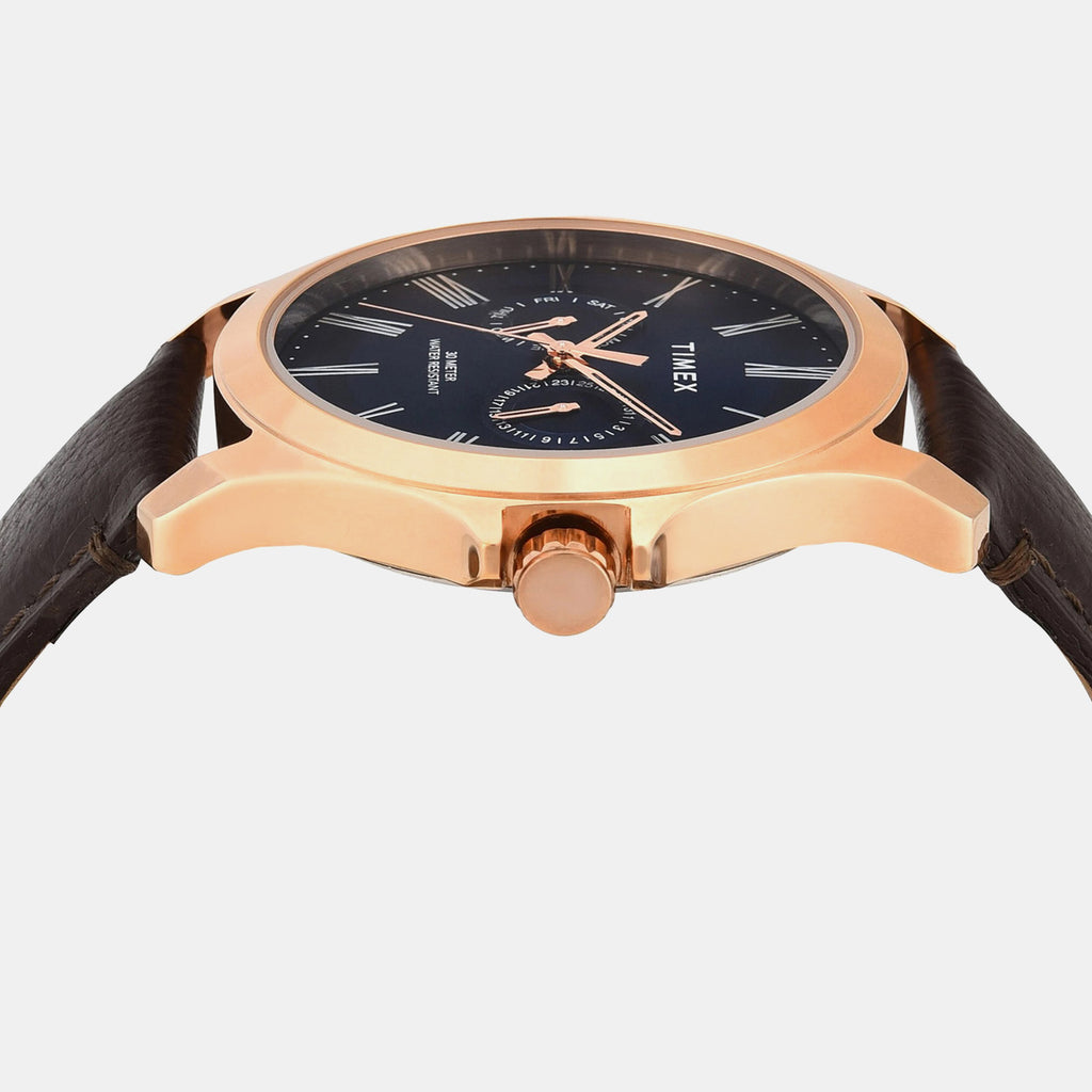 Fashion Men Quartz Dial Analog Leather Watch TW000X133