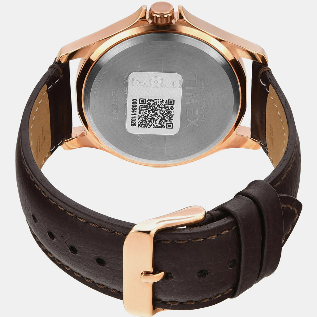 Fashion Men Quartz Dial Analog Leather Watch TW000X133