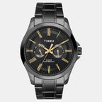 Fashion Men Quartz Black Dial Analog Stainless Steel Watch TW000X135