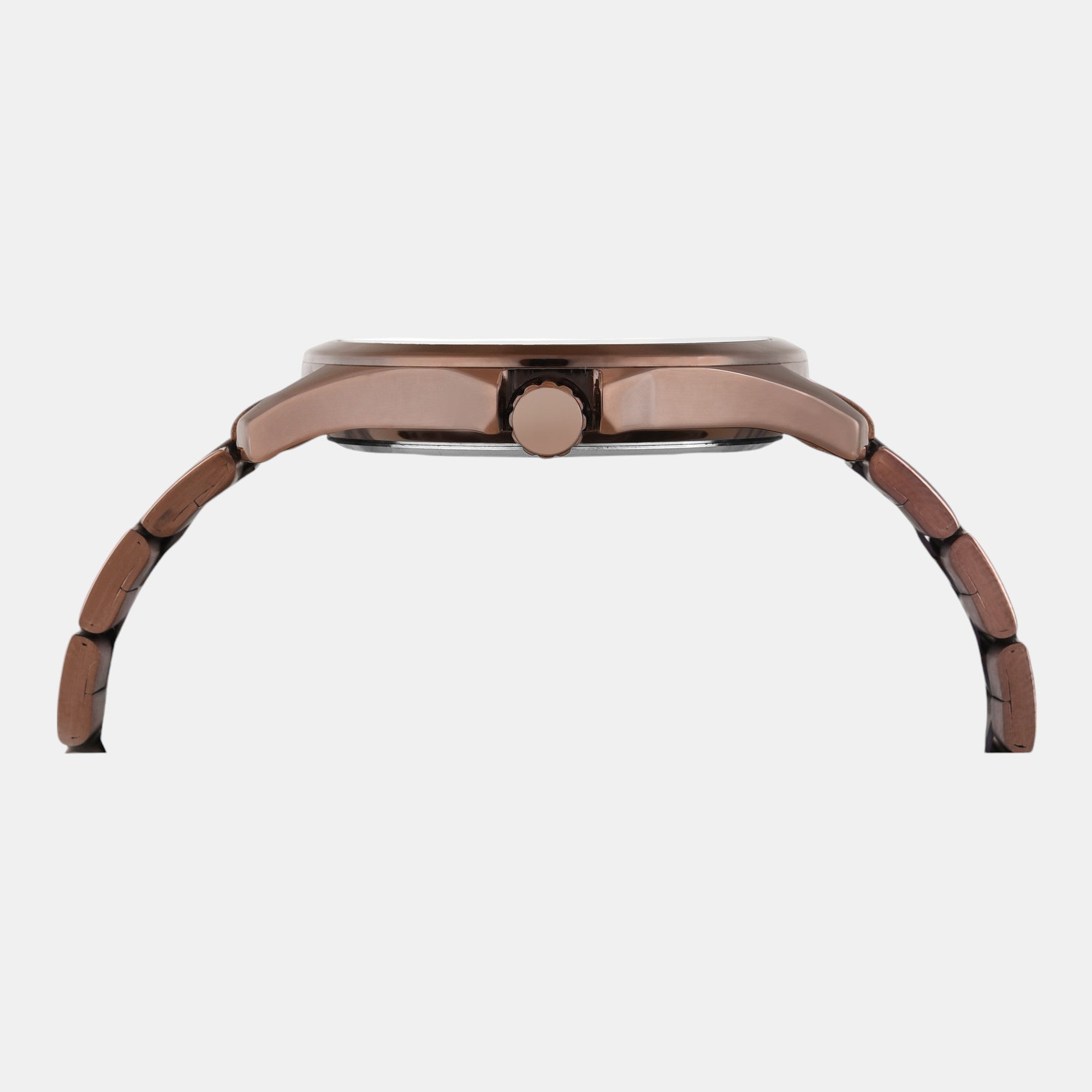 Fashion Men Quartz Brown Dial Analog Stainless Steel Watch TW000X136