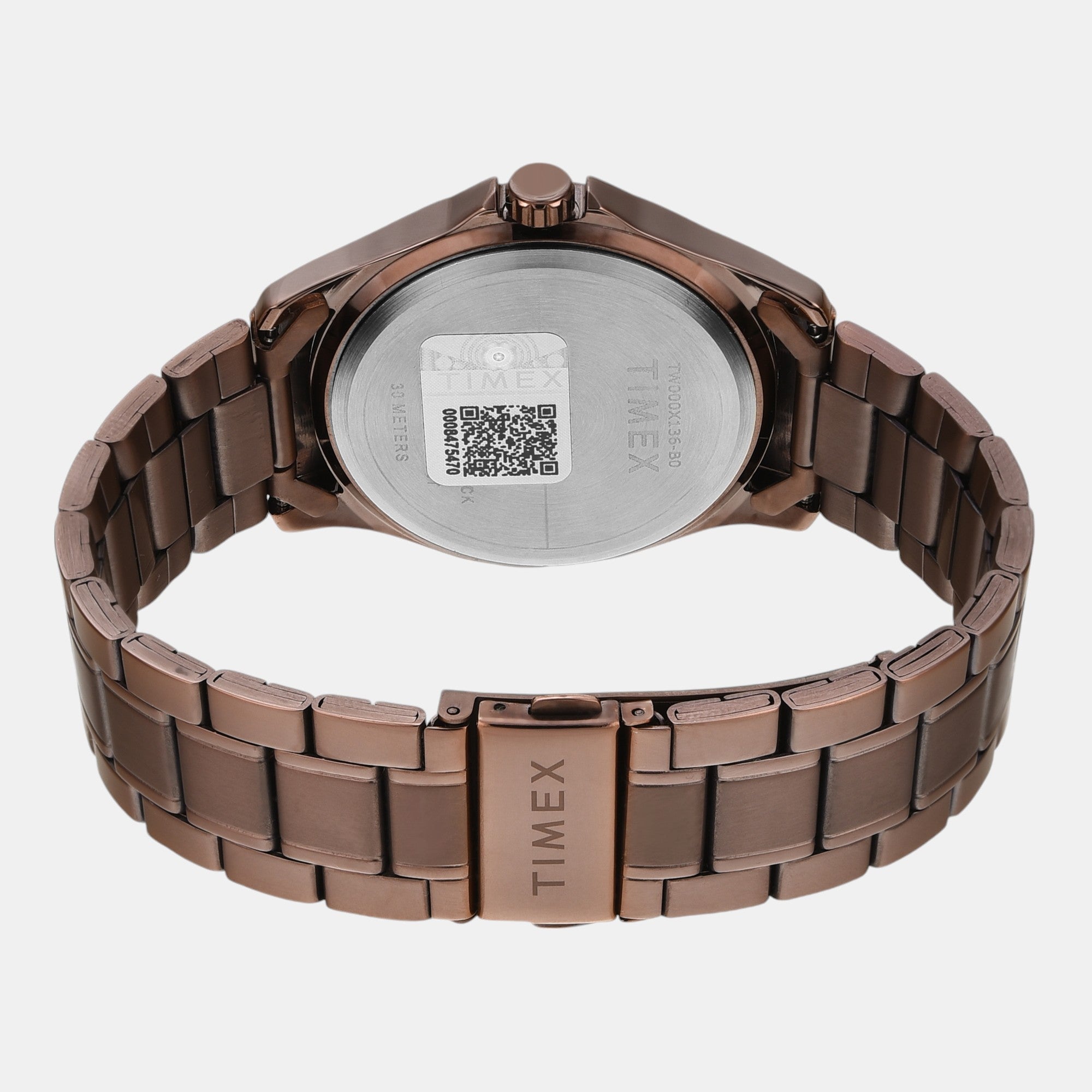 Fashion Men Quartz Brown Dial Analog Stainless Steel Watch TW000X136