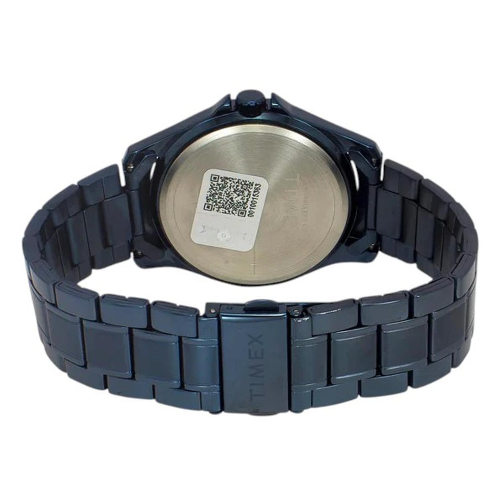 Fashion Men Quartz Blue Dial Analog Stainless Steel Watch TW000X137