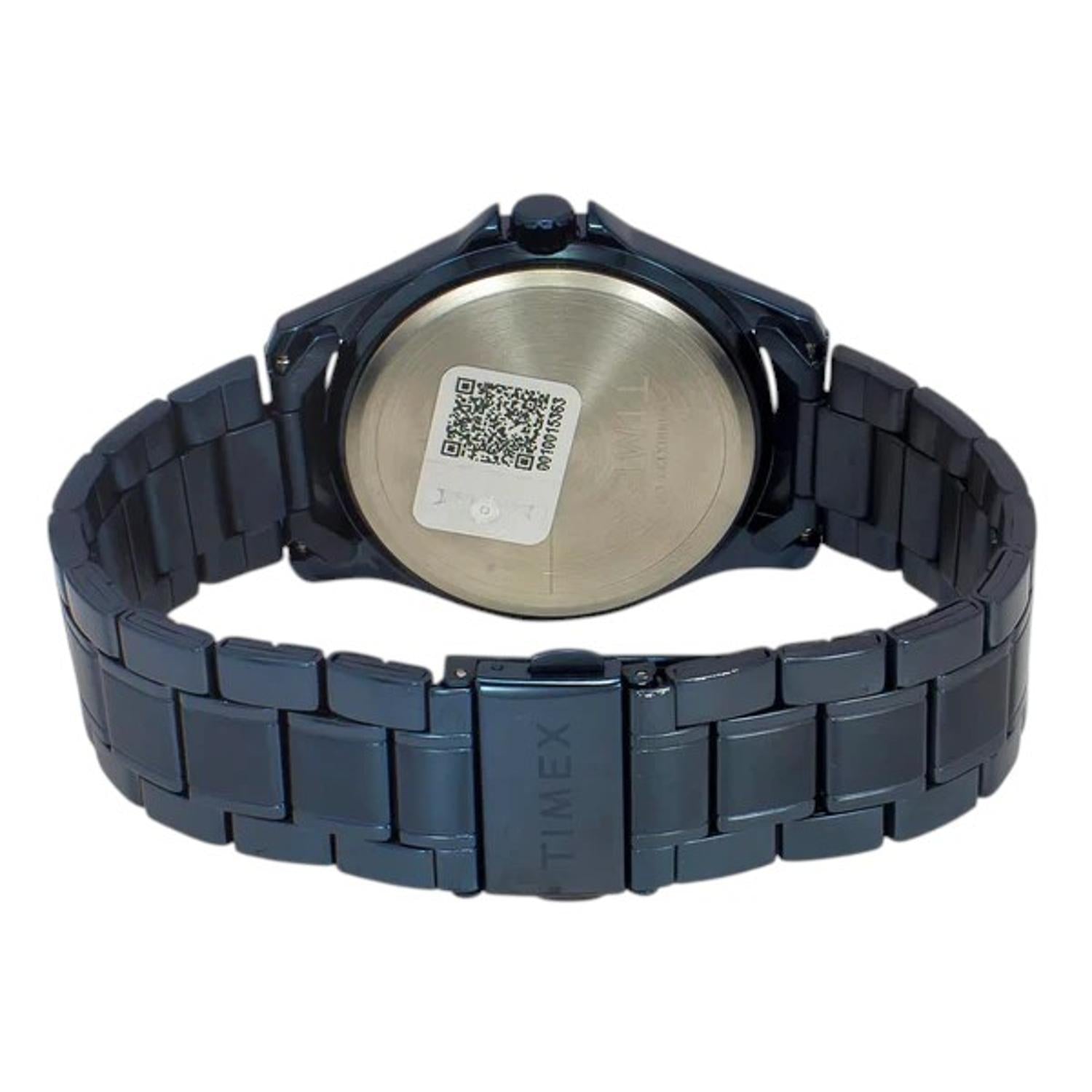 Fashion Men Quartz Blue Dial Analog Stainless Steel Watch TW000X137