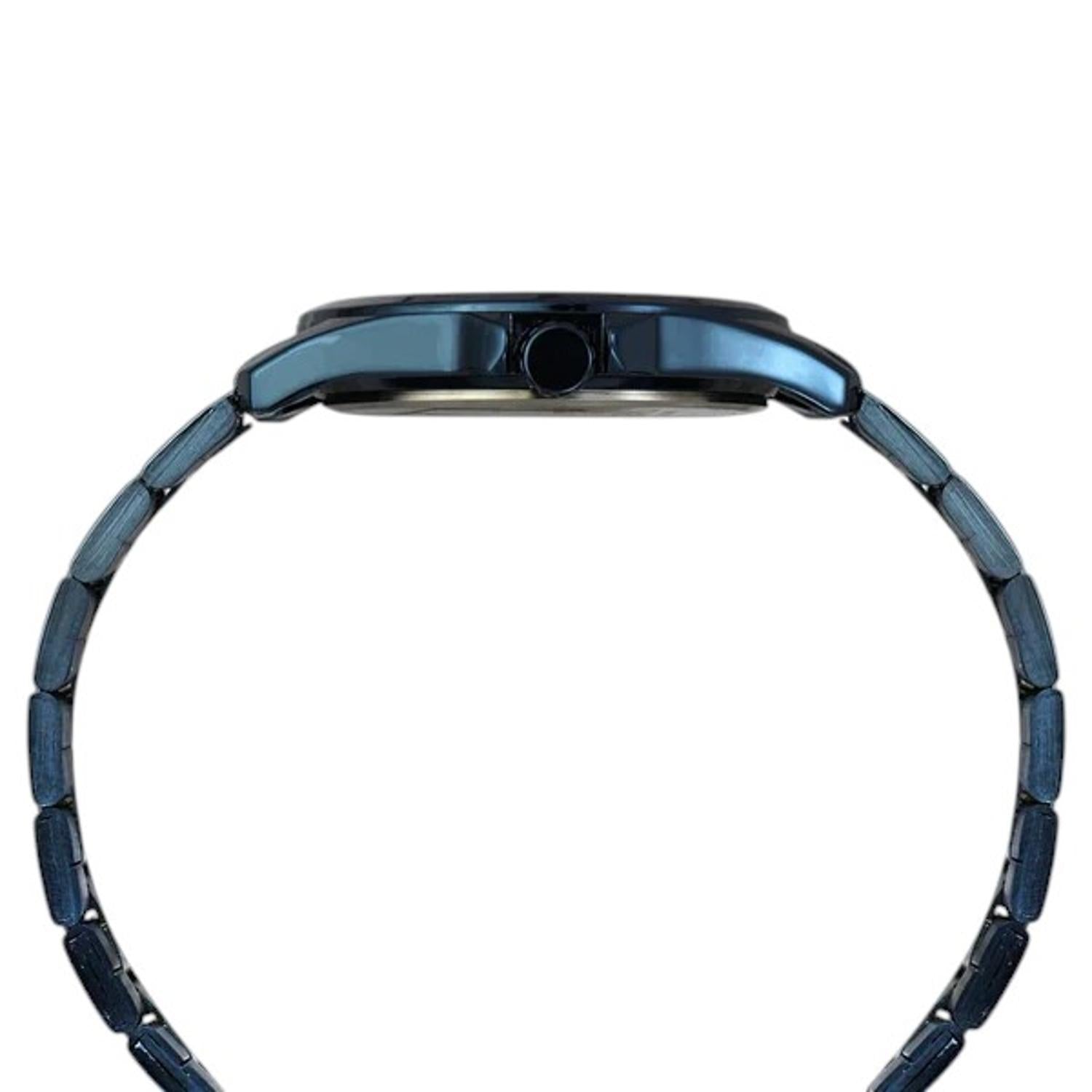 Fashion Men Quartz Blue Dial Analog Stainless Steel Watch TW000X137