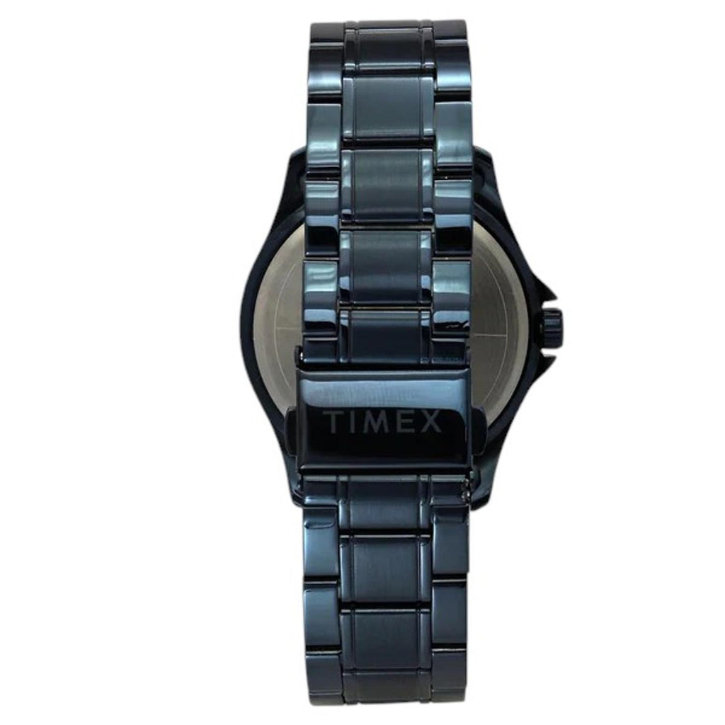 Fashion Men Quartz Blue Dial Analog Stainless Steel Watch TW000X137