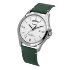Fashion Men Quartz White Dial Analog Leather Watch TW000X138
