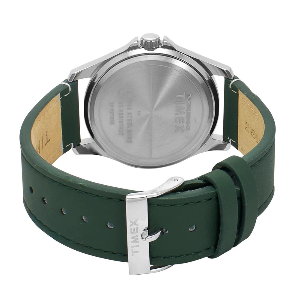 Fashion Men Quartz White Dial Analog Leather Watch TW000X138