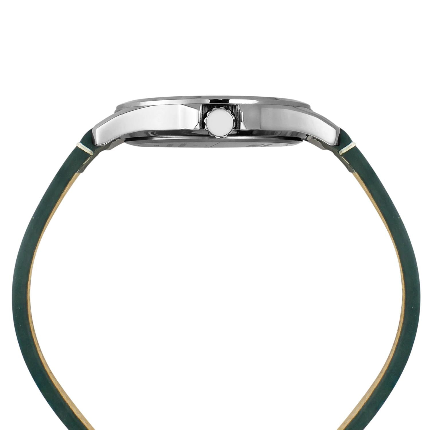 Fashion Men Quartz White Dial Analog Leather Watch TW000X138