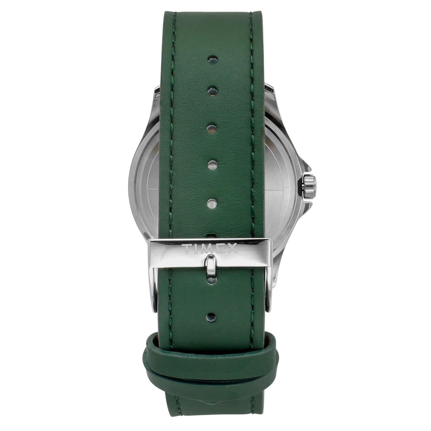 Fashion Men Quartz White Dial Analog Leather Watch TW000X138