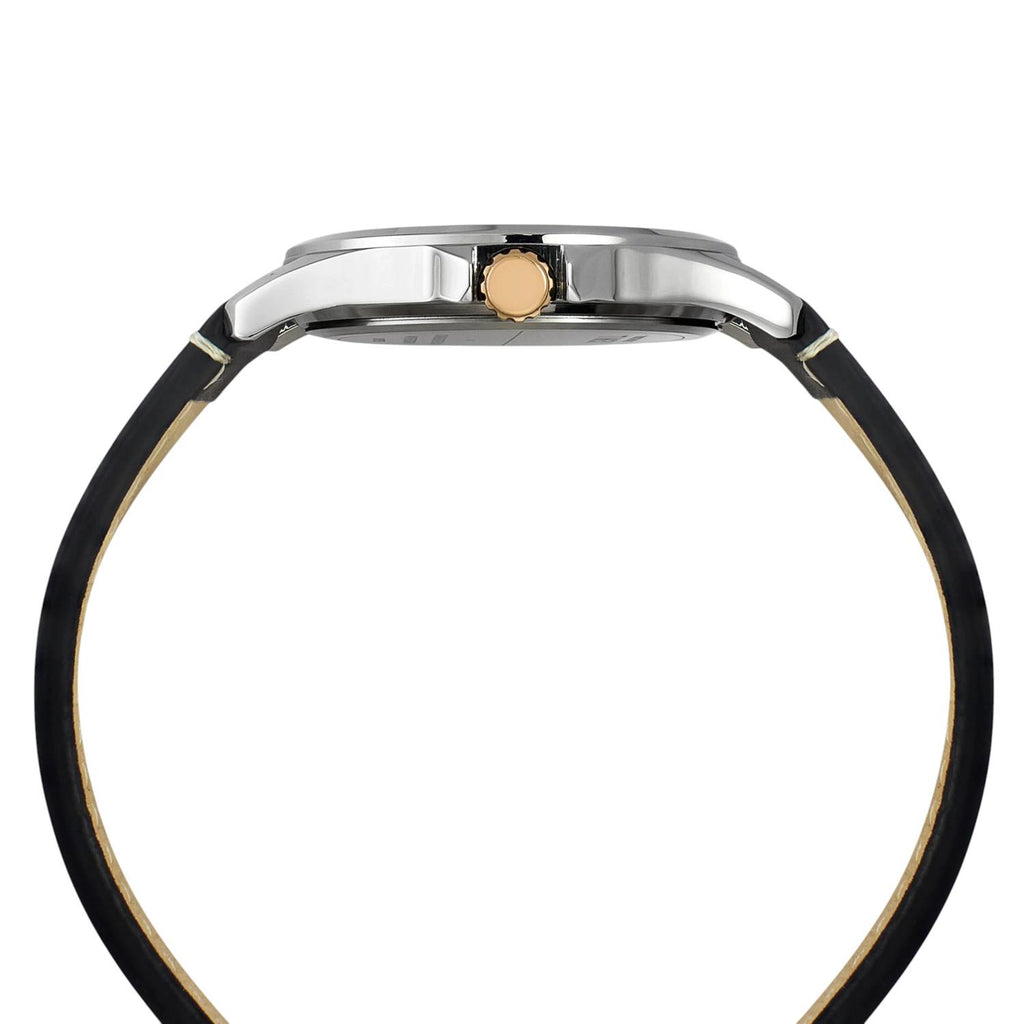 Fashion Men Quartz Green Dial Analog Leather Watch TW000X139