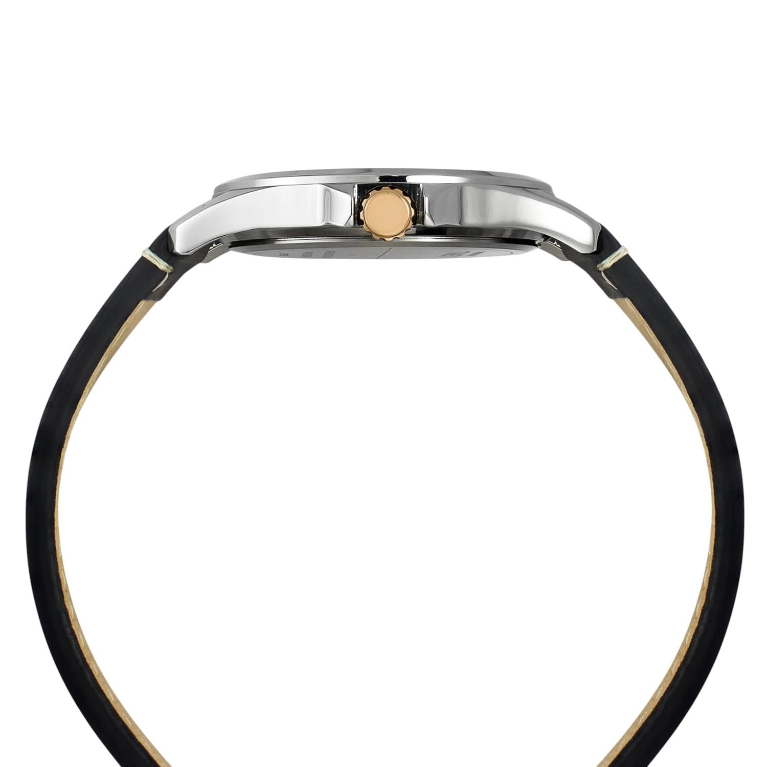 Fashion Men Quartz Green Dial Analog Leather Watch TW000X139