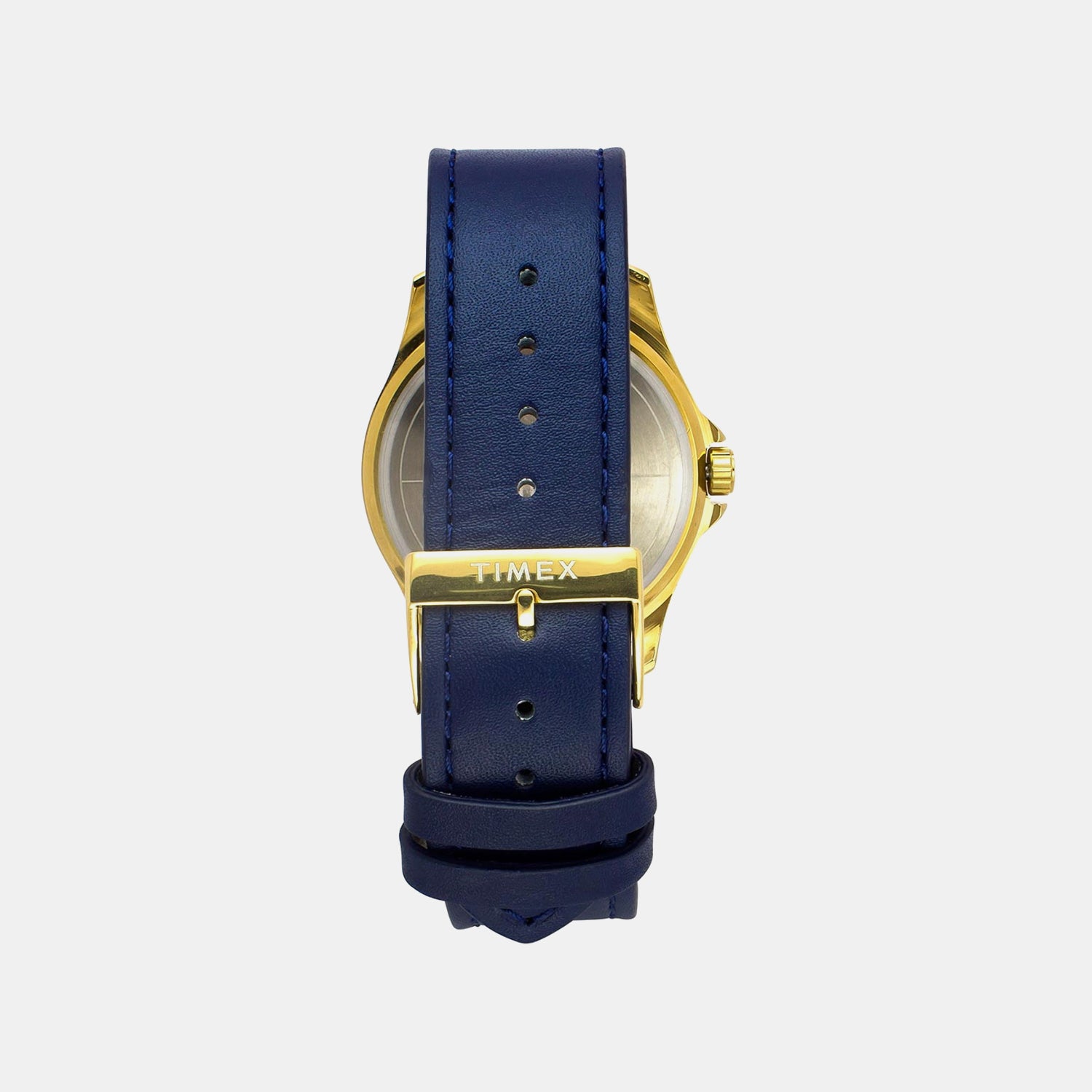Fashion Men Quartz Blue Dial Analog Leather Watch TW000X140