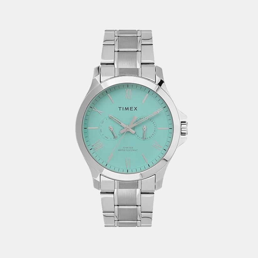 Trendline Men Quartz Green Dial Multi-Function Stainless Steel Watch TW000X141