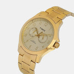 Fashion Men Quartz Champagne Dial Analog Stainless Steel Watch TW000X143