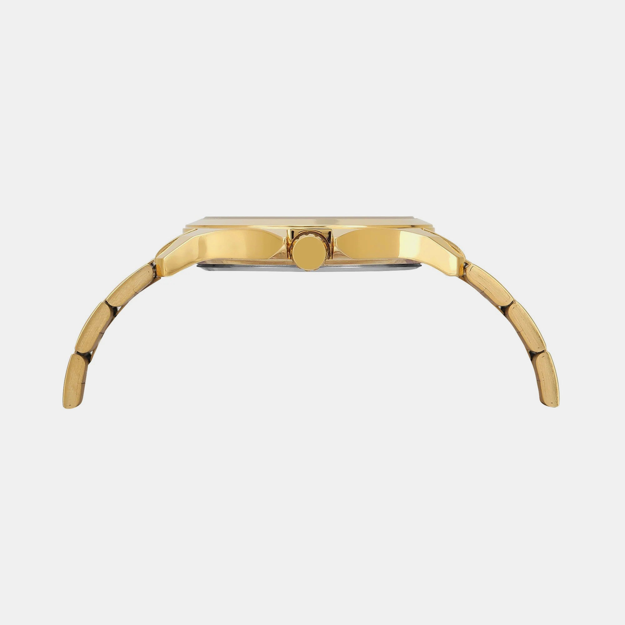 Fashion Men Quartz Champagne Dial Analog Stainless Steel Watch TW000X143