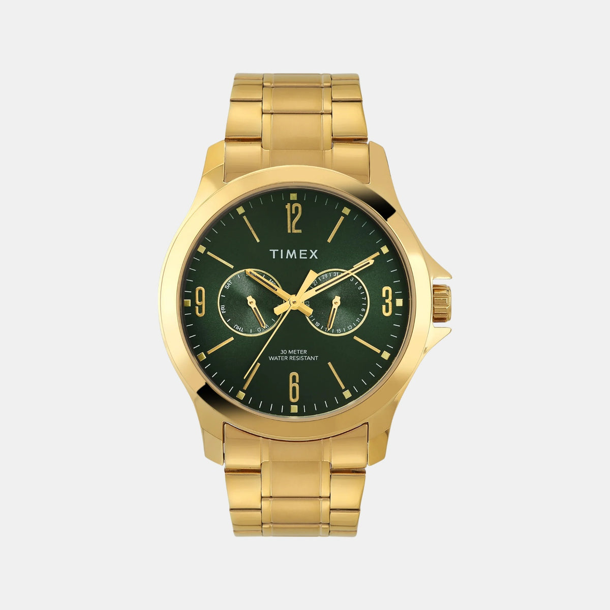 Trendline Men Quartz Green Dial Analog Stainless Steel Watch TW000X144