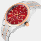 Trendline Men Quartz Red Dial Multi-Function Watch TW000X146