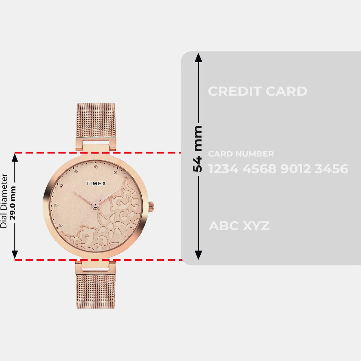 Trendline Women Quartz Rose Gold Dial Analog Mesh Watch TW000X219