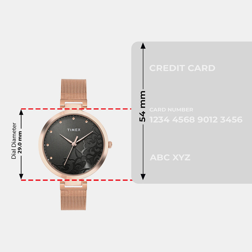 Fashion Women Quartz Grey Dial Analog Mesh Watch TW000X222