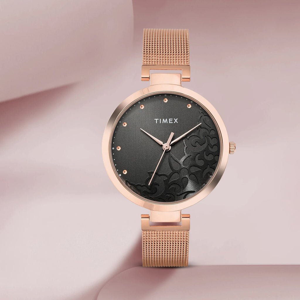 Fashion Women Quartz Grey Dial Analog Mesh Watch TW000X222