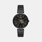 Fashion Women Quartz Black Dial Analog Stainless Steel Watch TW000X225