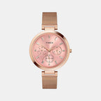 Fashion Women Quartz Pink Dial Chronograph Stainless Steel Watch TW000X242
