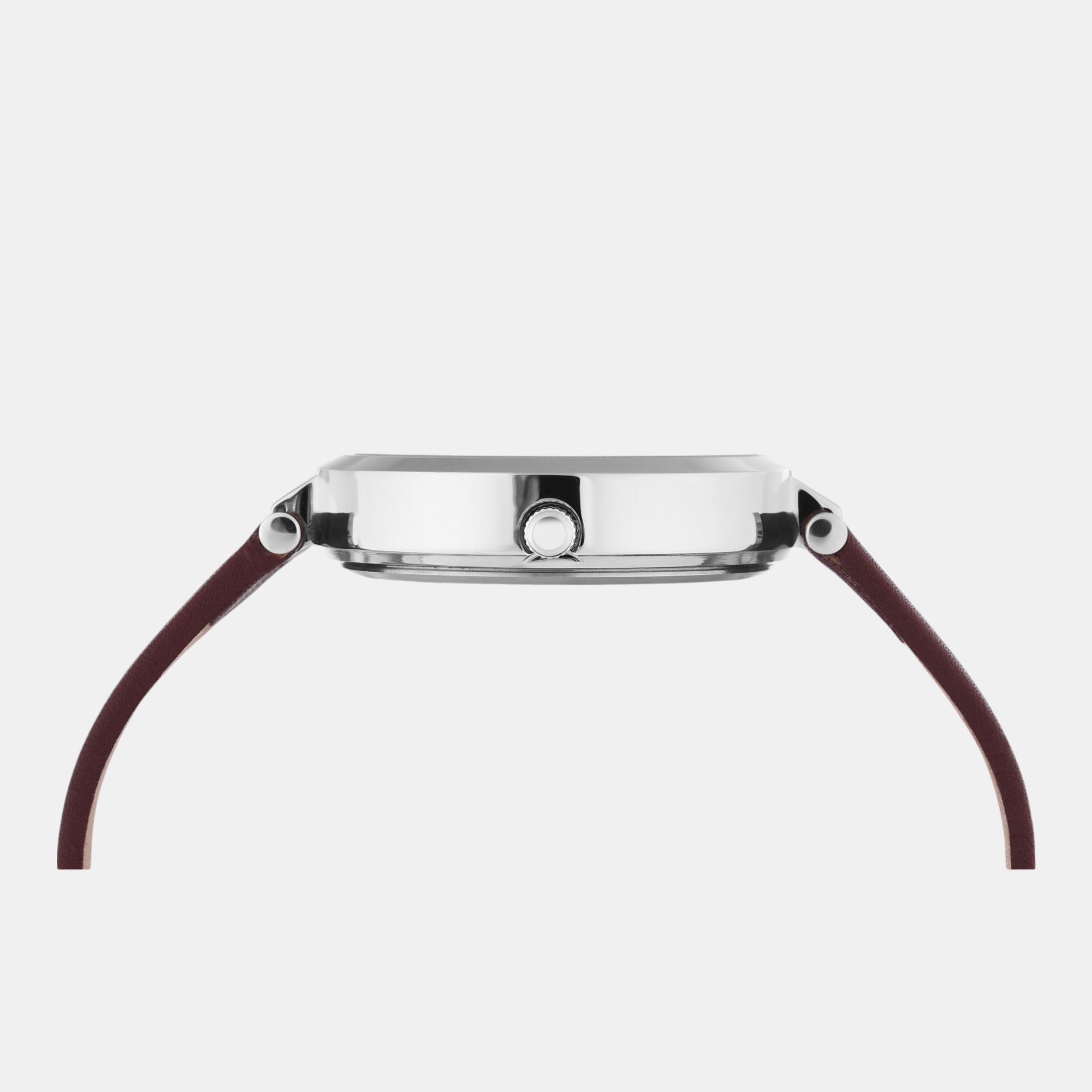 Fashion Women Quartz Burgundy Dial Analog Leather Watch TW000X245