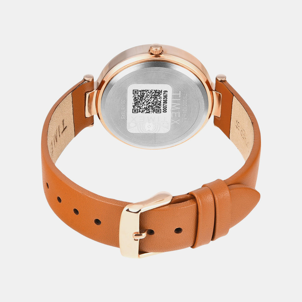 Fashion Women Quartz Dial Analog Leather Watch TW000X246
