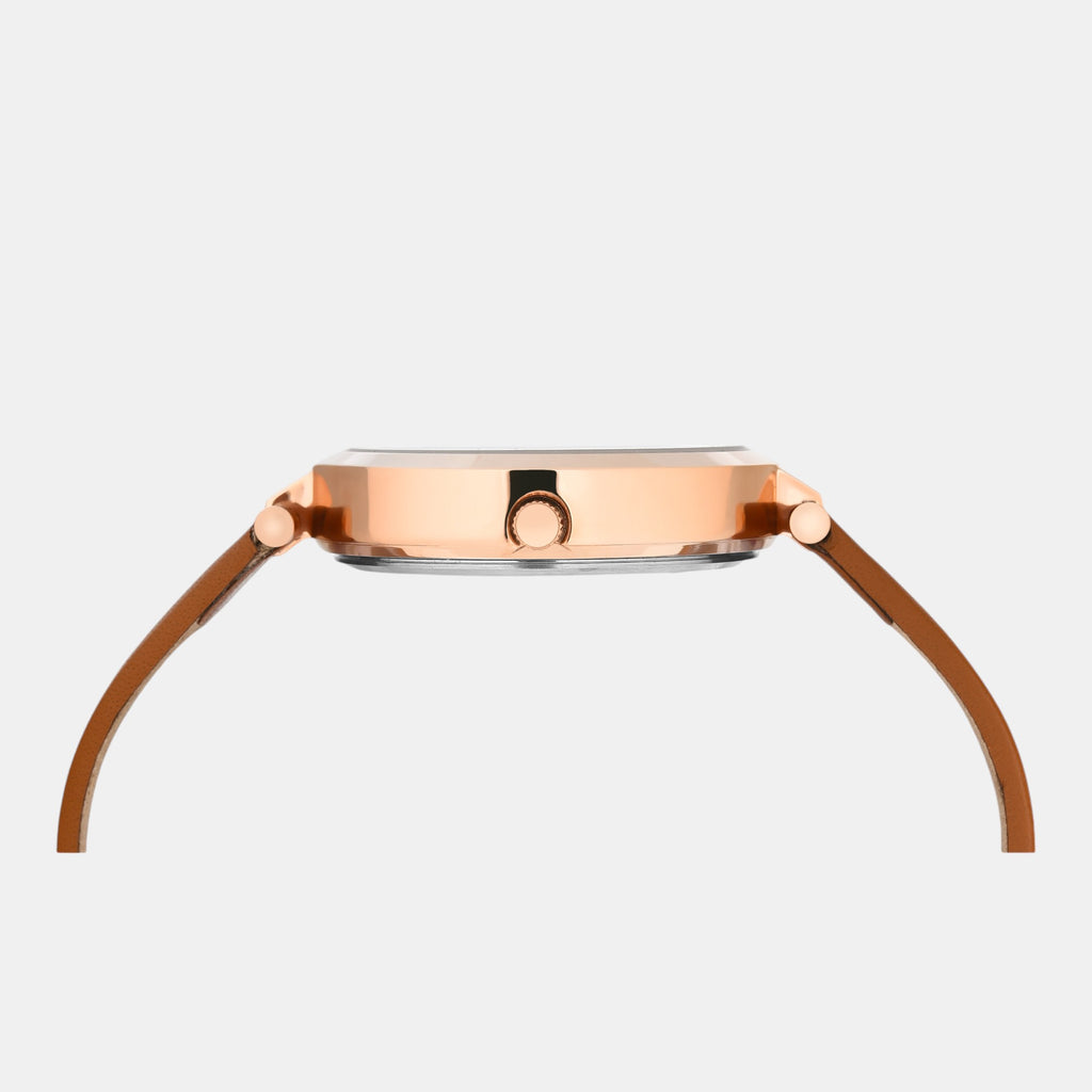 Fashion Women Quartz Blue Dial Analog Leather Watch TW000X246