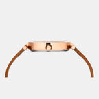 Fashion Women Quartz Blue Dial Analog Leather Watch TW000X246