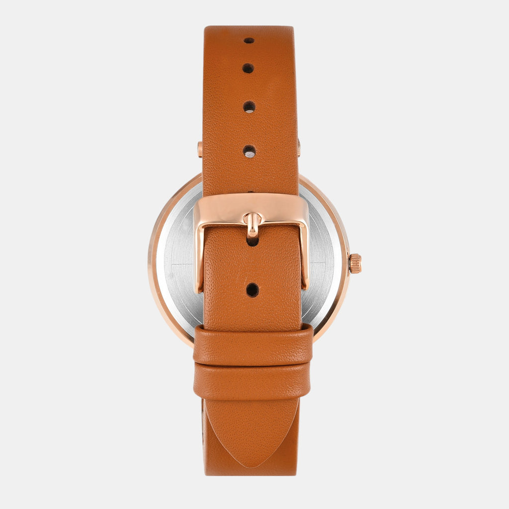 Fashion Women Quartz Blue Dial Analog Leather Watch TW000X246