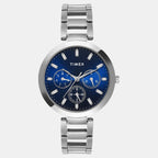 Fashion Women Quartz Blue Dial Multi-Function Stainless Steel Watch TW000X247