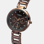 Trendline Women Quartz Brown Dial Multi-Function Stainless Steel Watch TW000X267