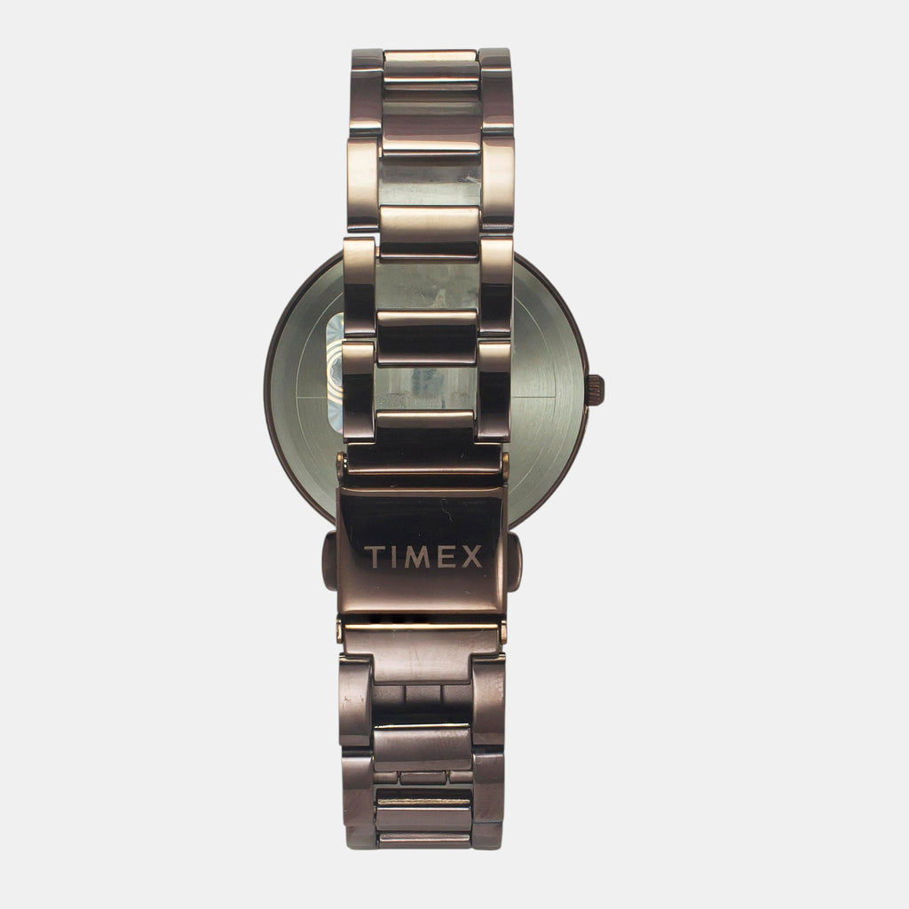 Fashion Women Quartz Brown Dial Multi-Function Stainless Steel Watch TW000X267